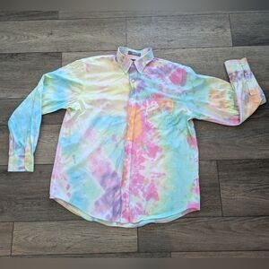 Croft & Barrow Pinpoint 16 1/2; 34/35 Men's Dress Work Long Sleeve Tie-Dye Shirt